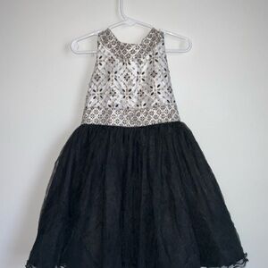 Youngland Girls' Glitter Knit to Mesh Party Dress - Girls Size 5